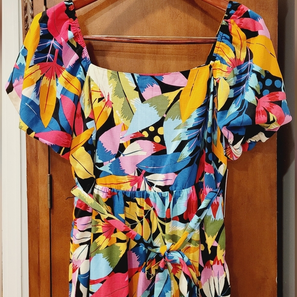 NWT-💚❤️💙Julia Jordan-Multi Colored Puffy Sleeves Can Can Summer Dress Size 12 - Picture 10 of 16
